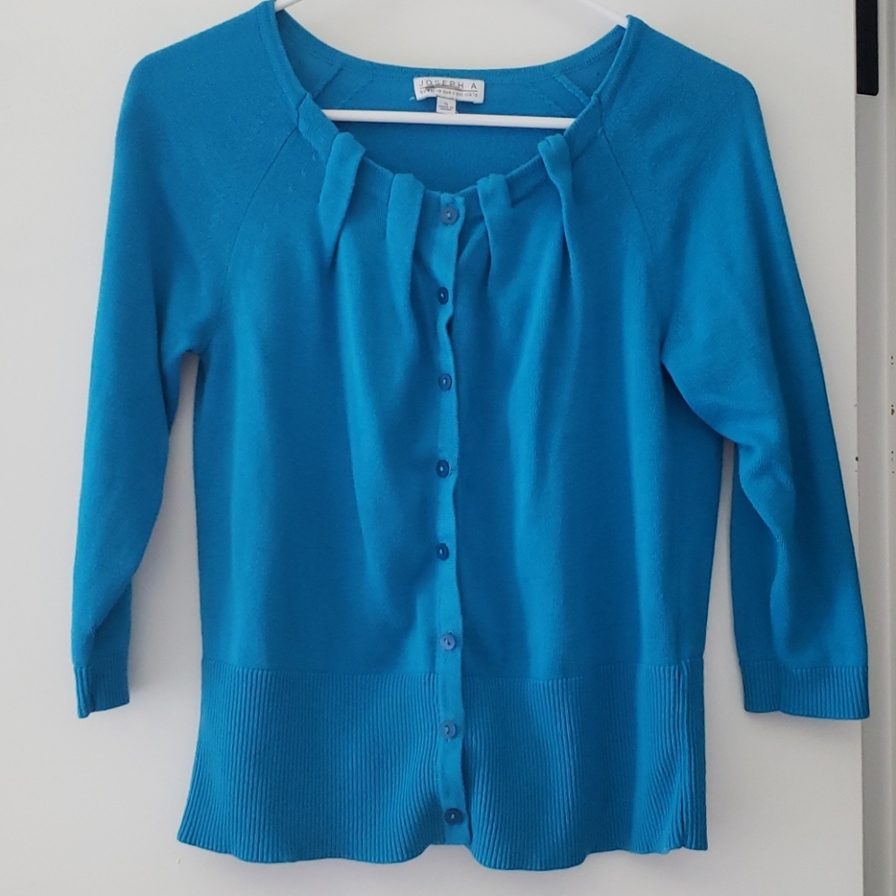 Joseph A. Small Ruffled 3/4 Sleeve Cardigan